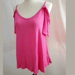 NWT H.I.P. Cold Shoulder Top Blouse Ruffle XS